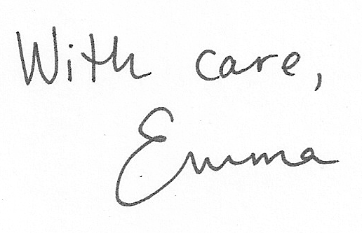 With care, Emma